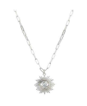 Unwritten Fine Silver Plated Crystal Evil Eye Pendant Necklace & Reviews - Necklaces - Jewelry & Watches - Macy's