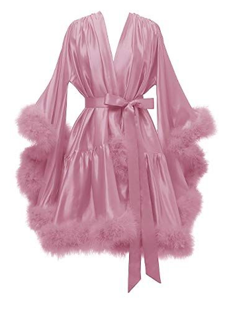 pink fur  robe