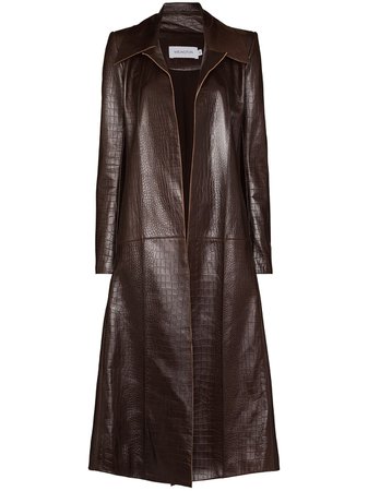 Shop 16Arlington Nemi crocodile-embellished coat with Express Delivery - FARFETCH