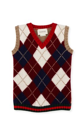 Gucci wool argyle sweater vest