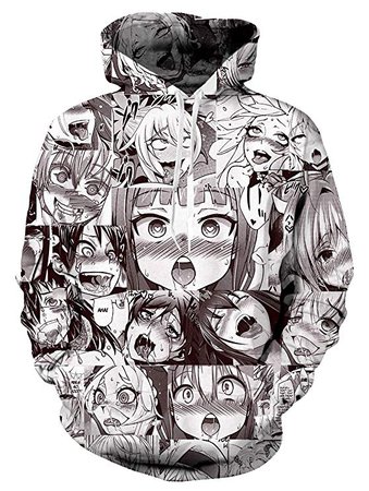 Amazon.com: Fromdream Ahegao Shirt Mens Anime Hoodie 3D Printed Face Gym Shirt Sweatshirt Clothes Comfy Apparel Suit Home Tops: Clothing