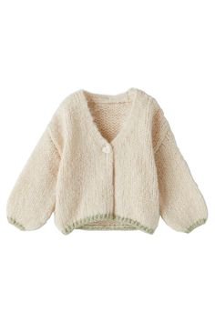 Zara Knit Cardigan With V-Neck And Long Sleeves
