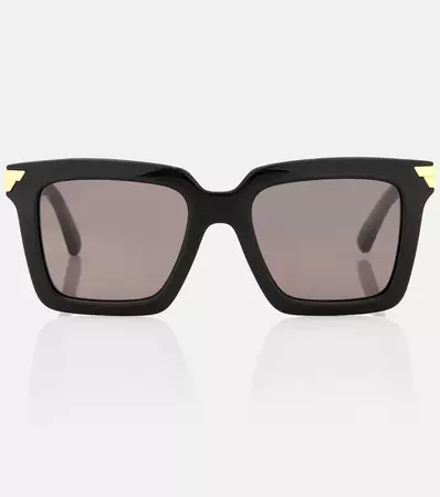 Square Acetate Sunglasses in Black - Bottega Veneta | Mytheresa