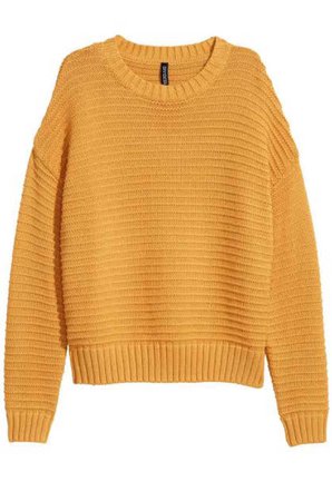 H&M mustard textured knit sweater