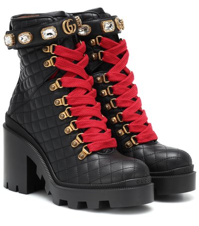 Embellished Leather Ankle Boots | Gucci - mytheresa