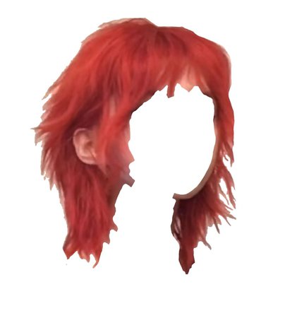 shaggy red hair
