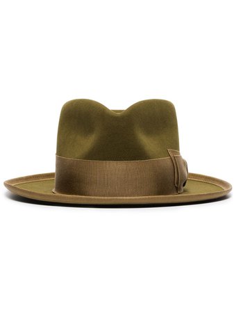 Shop green Nick Fouquet Louis fedora hat with Express Delivery - Farfetch