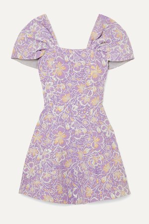 Lilac Petra off-the-shoulder floral-jacquard mini dress | ROTATE Birger Christensen | NET-A-PORTER