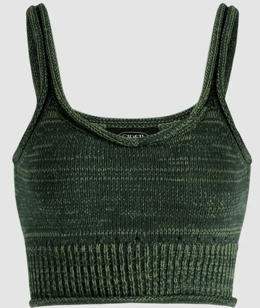 green knitted top