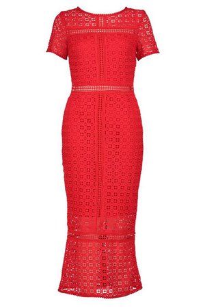 Boutique Crochet Midi Dress | Boohoo