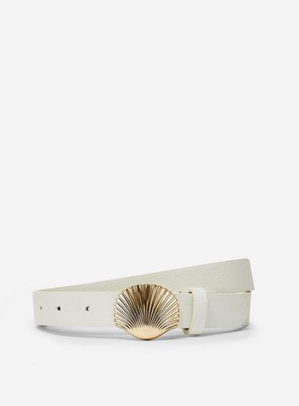 White Shell Buckle Belt | Dorothy Perkins