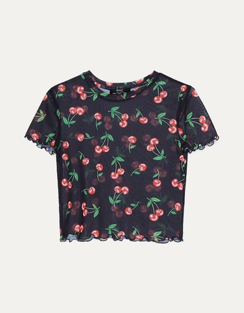 Tulle T-shirt with print - Best Sellers - Bershka United States