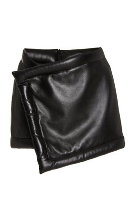 Ksanti Padded Leather Mini Wrap Skirt By The Mannei | Moda Operandi
