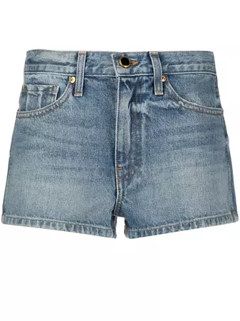 Shop KHAITE Santa Cruz denim shorts with Express Delivery - FARFETCH