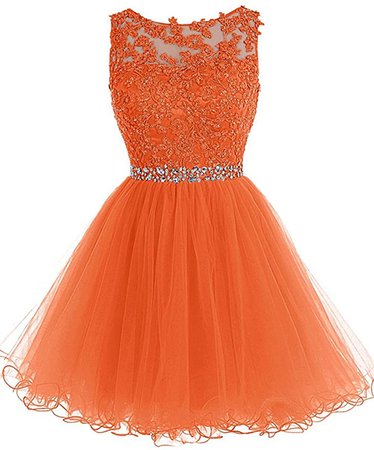 Short Tulle Orange Dress