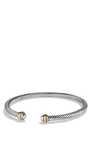 David Yurman Cable Classics Bracelet with 18K Gold, 4mm | Nordstrom
