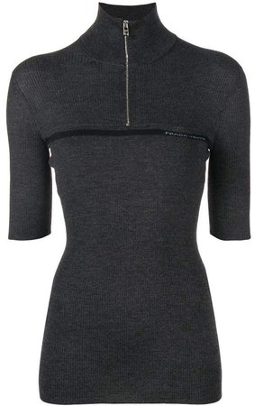 half-zip knitted top