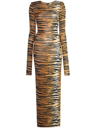 Alexandre Vauthier Tiger Print Jersey Dress - Farfetch