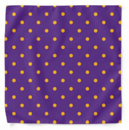 purple and orange polka dot bandanna