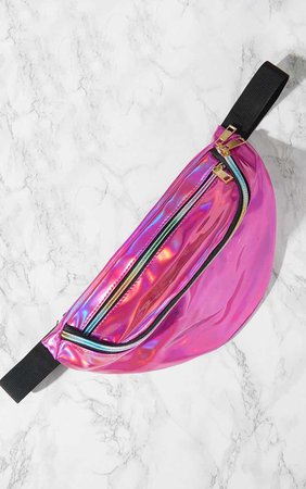 Plus Pink Holographic Bum Bag | Plus Size | PrettyLittleThing