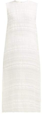 Split Side Woven Stripe Tunic Dress - Womens - Ivory