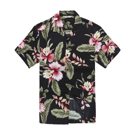 Hawaii Hangover - Men's Hawaiian Shirt Aloha Shirt M Black Rafelsia Floral - Walmart.com