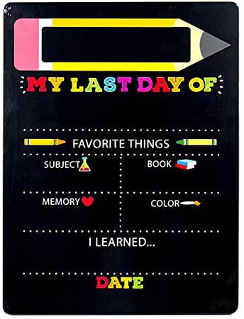 Amazon.com: Horizon Group USA My First & Last Day of School Wooden Chalk Board, 12 X 16 Photo Prop Reusable Easy to Clean Chalkboard Sign. Back to School Essential : Toys & Games