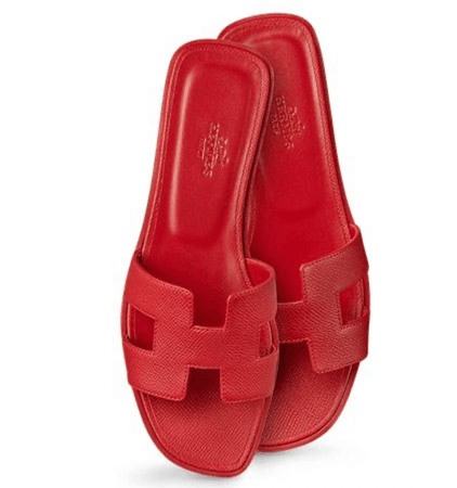 All red Hermes sandals