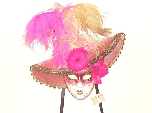 Amazon.com Amazon.com: Hot Pink Cappello Toni Venetian Hat Masquerade Mask: Home & Kitchen
