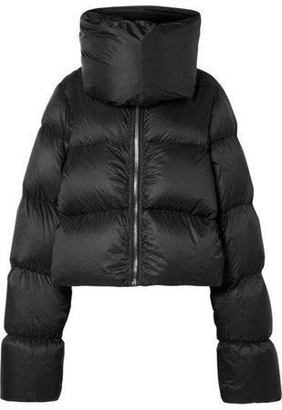Quilted Shell Down Jacket - Black