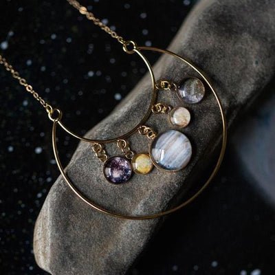 Jupiter and Galilean Moons Space Pendant Necklace Svaha USA