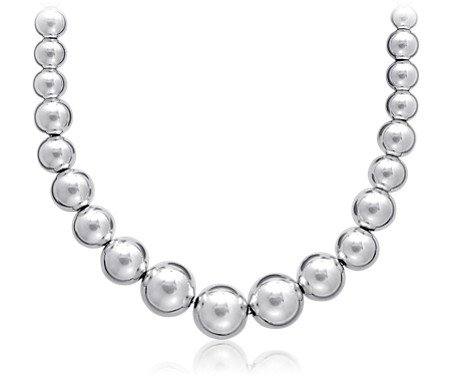 Graduated Bead Necklace in Sterling Silver (4-10mm) | Blue Nile