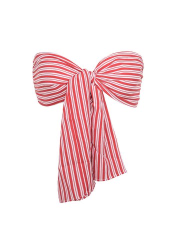 'LOVE SHACK' Red + White Striped Bandeau Top