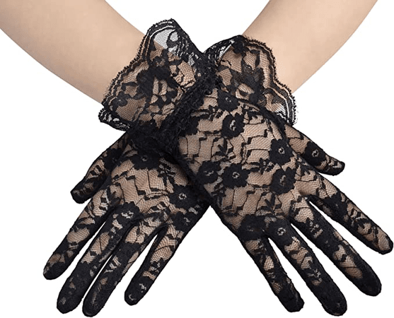 lace gloves black gloves
