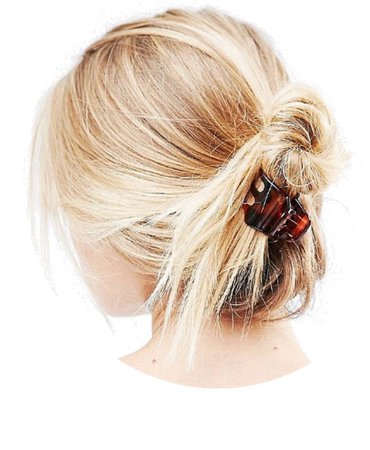 blonde hairstyle claw clip