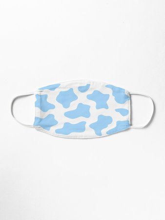 "Light Blue Cow Print" Mask by abbylikesart | Redbubble