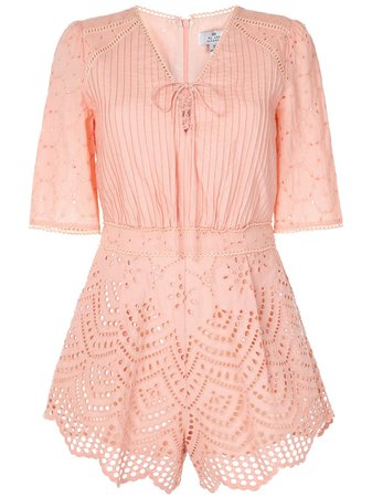 Pink We Are Kindred Lua broderie anglaise playsuit KIN1624A - Farfetch