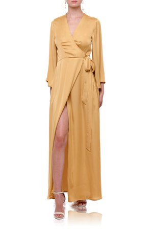 Gold Wrap Dress 1