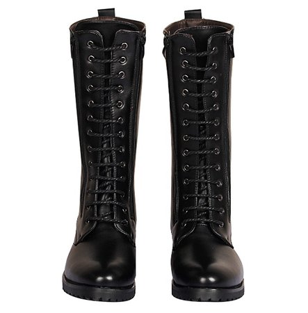 High Calf Black Leather Winter Boots | RebelsMarket