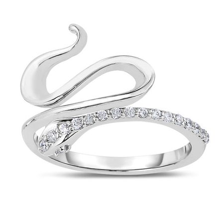 1/5 CT. T.W. Diamond Snake Ring in Sterling Silver | Online Exclusives | Collections | Zales
