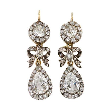 Victorian Diamond Drop Ohrringe für Verkauf bei 1stdibs