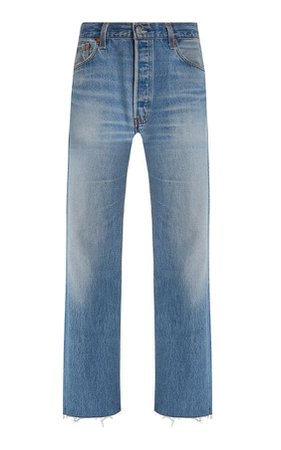 + Levis Frayed High-Rise Straight-Leg Jeans