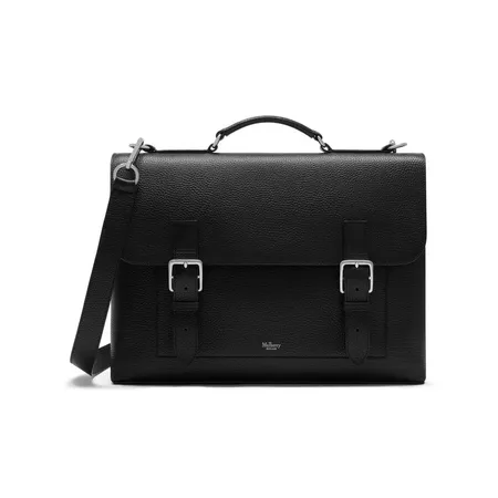 Chiltern Briefcase | Black Natural Grain Leather | Chiltern | Mulberry
