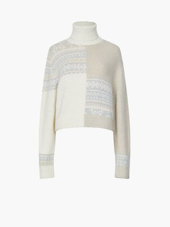 Magda Color Block Sweater Cream/ Grey/ Cement/ Rose | French Connection US