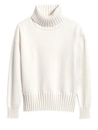 Chunky Turtleneck Sweater | Banana Republic white