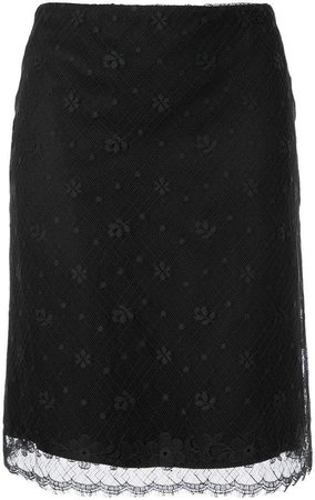 Pre-Owned CC logo lace skirt