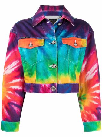 Philipp Plein tie dye print denim jacket