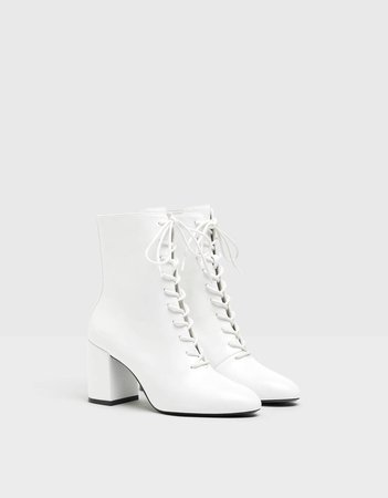 Lace-up high heel ankle boots - New - Bershka United States