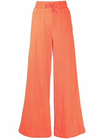 Shop adidas drawstring-waist wide-leg trousers with Express Delivery - FARFETCH