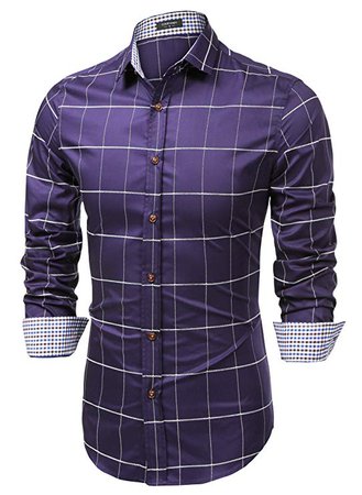 COOFANDY Men's Fashion Long Sleeve Plaid Button Down Shirts Casual Dress Shirt at Amazon Men’s Clothing store: